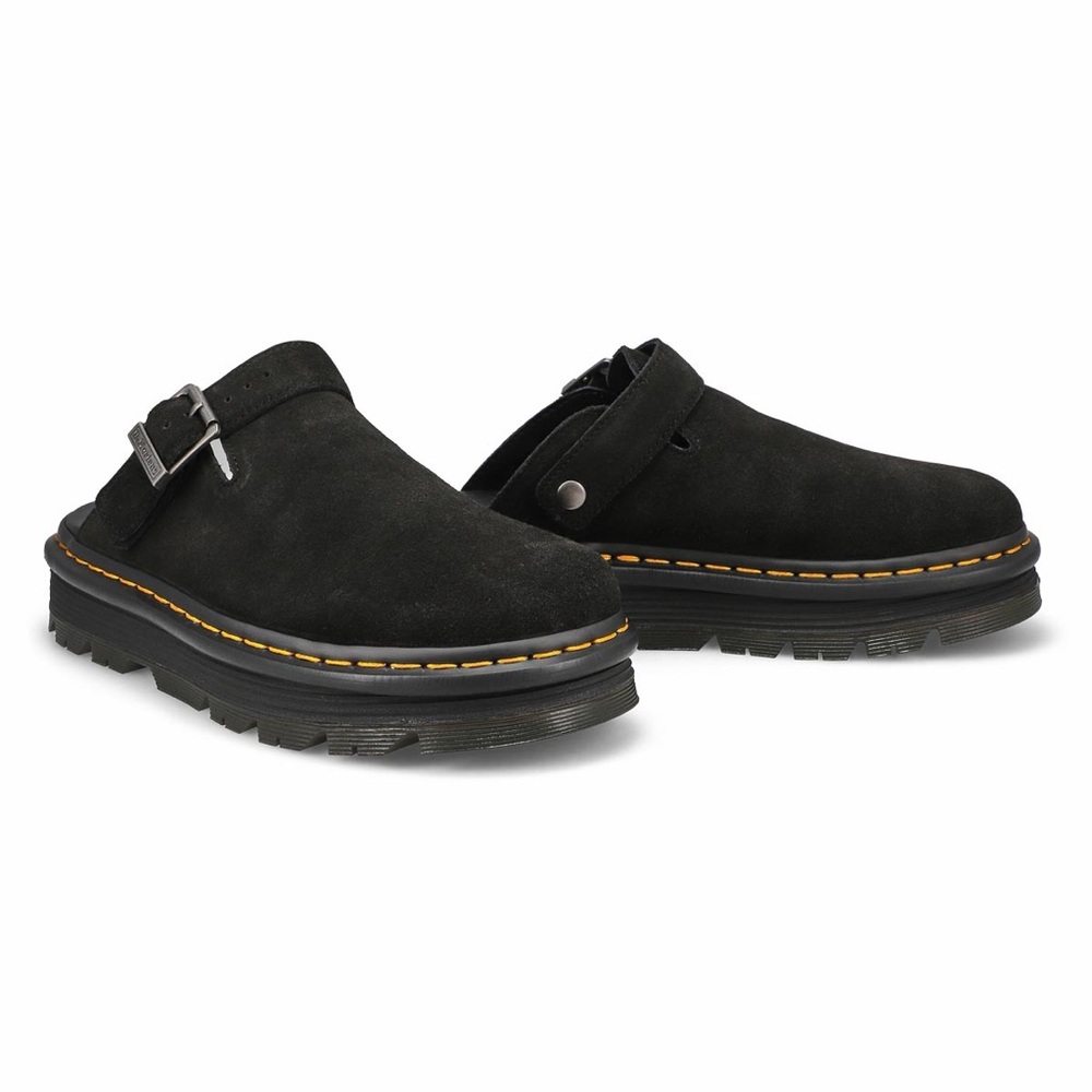 DR. MARTENS ZEBZAG Black Suede Mule Size 7W/6M
